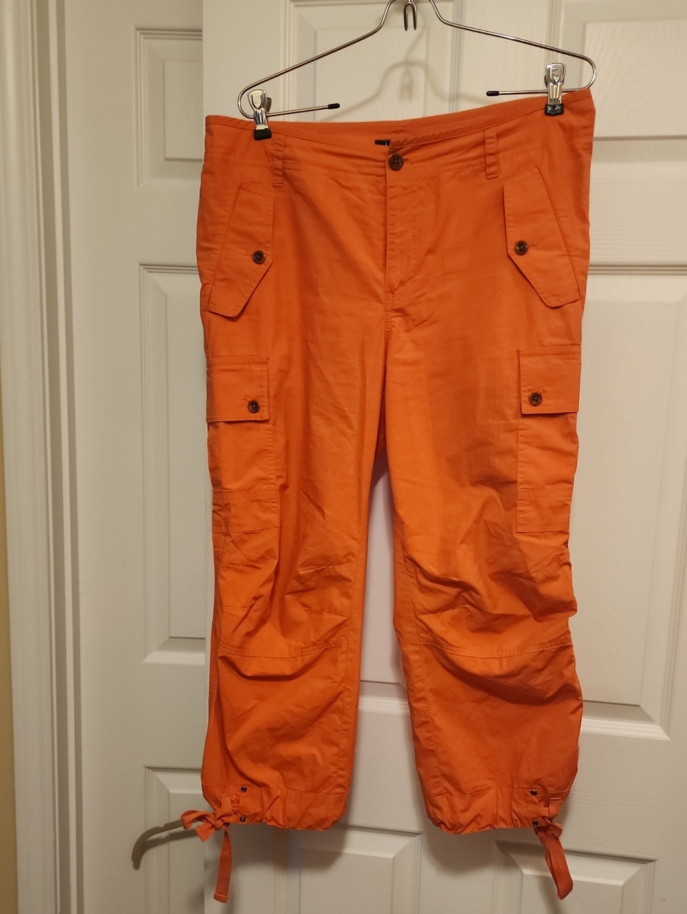 Ralph Lauren Orange Cargo Crop Pants